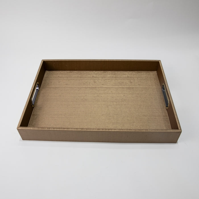 RECT.TRAY WITH HANDLE SILK BRONZE 45CMX33CM (202107477)