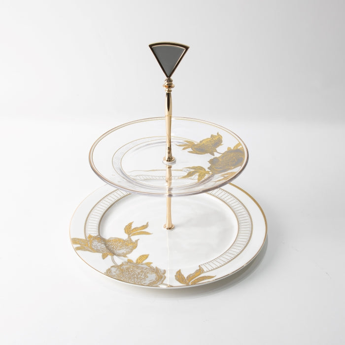 TWINS-2 TIER CAKE PLATE PEONY (202029278)