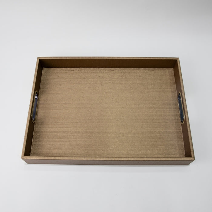 RECT.TRAY WITH HANDLE SILK BRONZE 45CMX33CM (202107477)