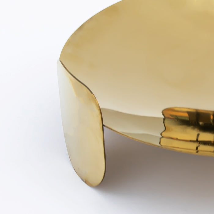 DAZHANG-STAINLESS STEEL FOOTED TRAY GOLD 30CM (202107516)
