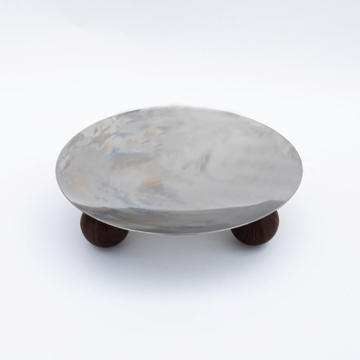 DAZHANG-STAINLESS STEEL TRAY ROUND WITH STAND D30CM H8CM (202107501)