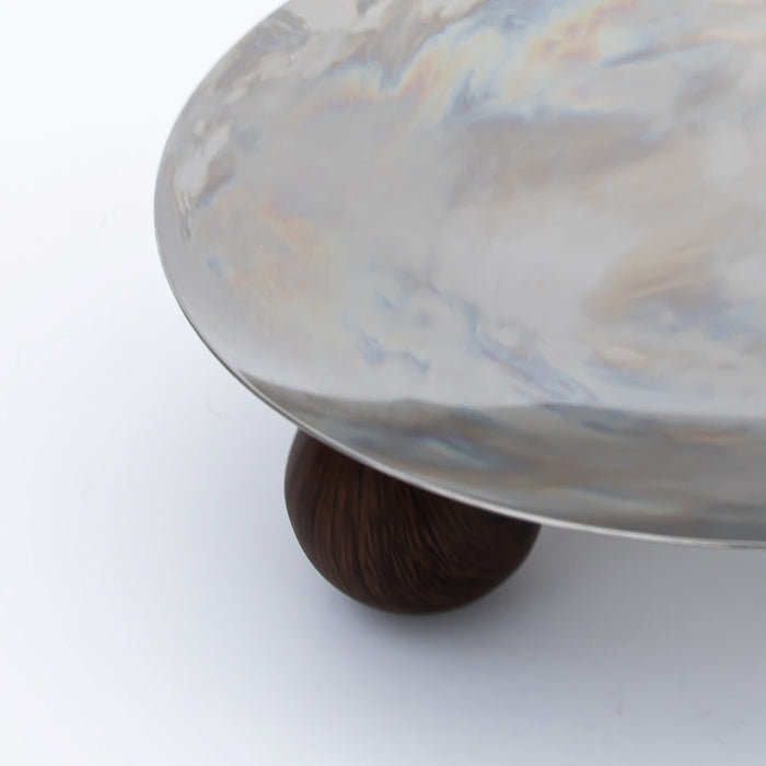 DAZHANG-STAINLESS STEEL TRAY ROUND WITH STAND D30CM H8CM (202107501)