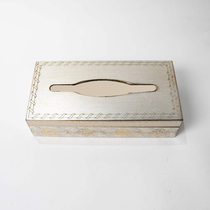 FIRIDOLFI WOODEN SILVER TISSUE BOX IV/G (202140036)