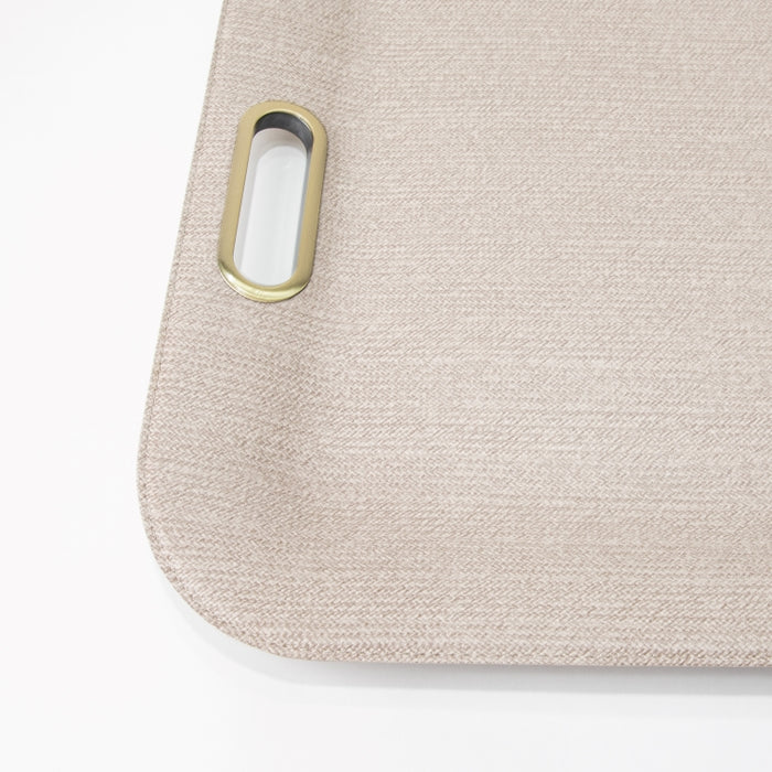 PLASTIC TRAY LARGE WITH HANDLE BRAID LATTE 55CMX40CM (202107454)