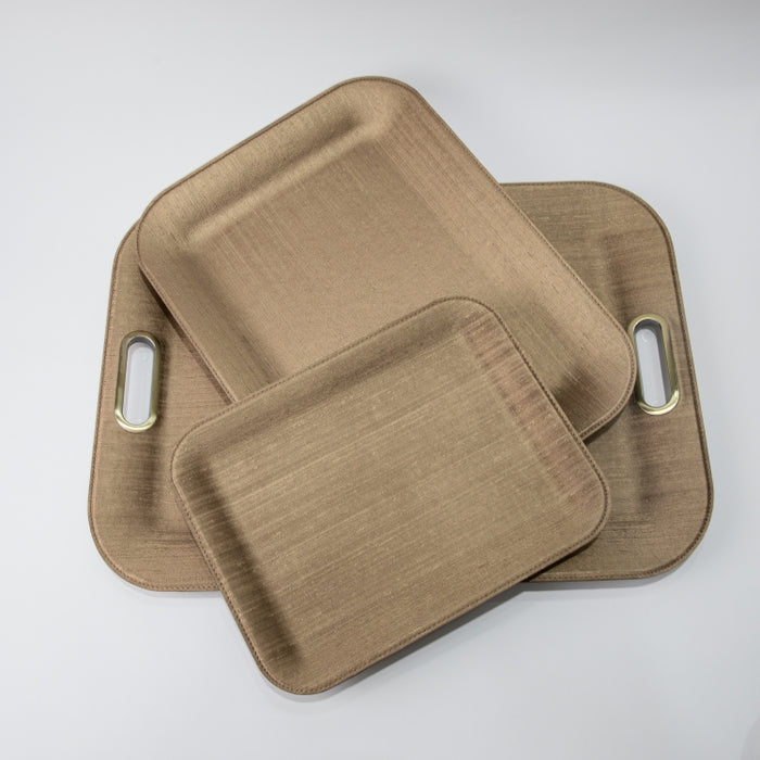 PLASTIC TRAY SMALL SILK BRONZE 33CMX25CM (202107480)