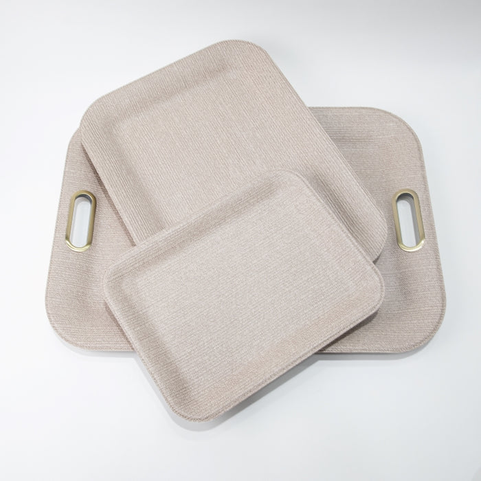 PLASTIC TRAY SMALL BRAID LATTE 33CMX25CM (202107456)