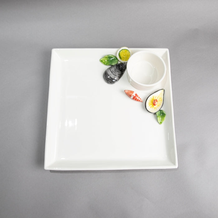 SEAFRUIT SQUARE DISH 32CMX32CM (202029184)