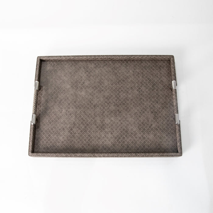 RECT TRAY WITH STAINLESS STEEL HANDLE BROWN 45CMX33CM (202042194)