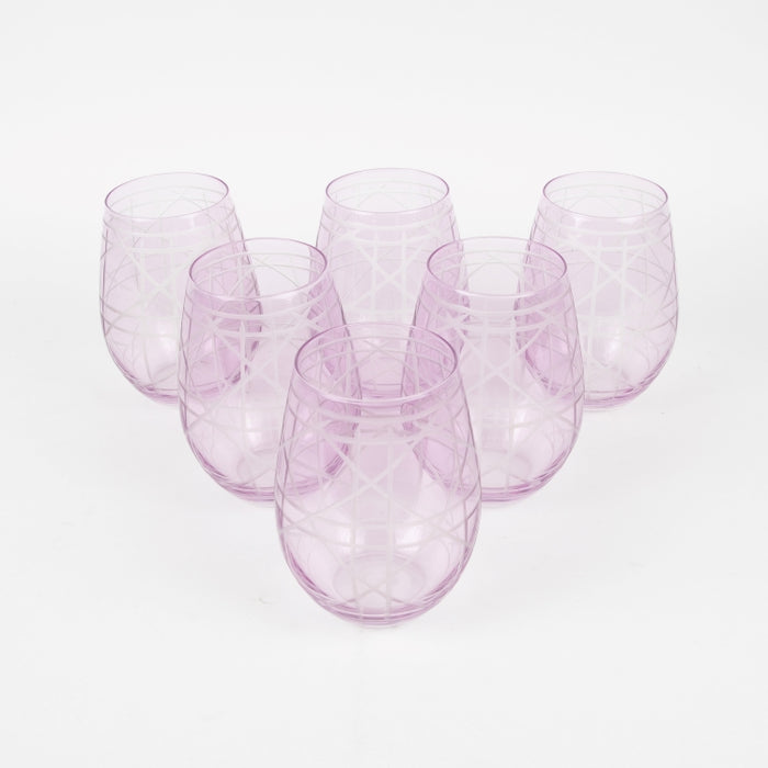 GLASS TUMBLER SET/6PCS PURPLE (202016436)