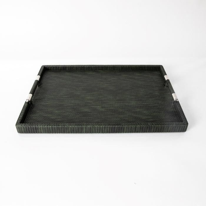 RECT.TRAY WITH STAINLESS STEEL HANDLE DARK GREEN 45CMX33CM (202042201)
