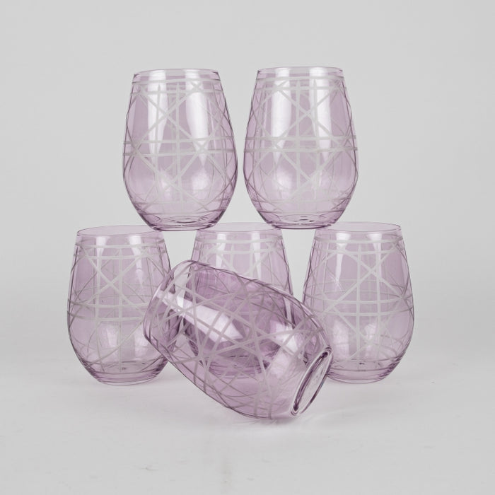 GLASS TUMBLER SET/6PCS PURPLE (202016436)