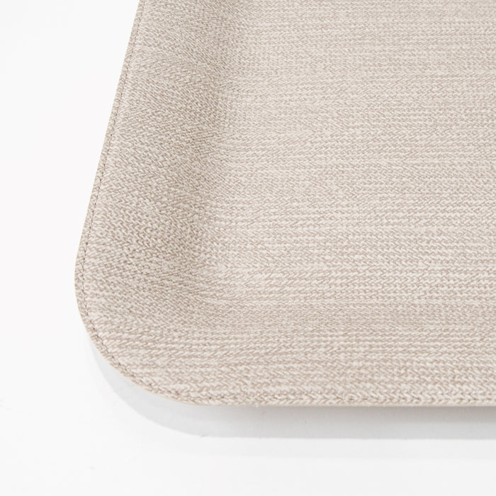 PLASTIC TRAY MEDIUM WITH HANDLE BRAID LATTE 44CMX33CM (202107455)