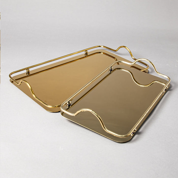 STEEL TRAY 42CMX27CM GOLD LARGE (202016357)