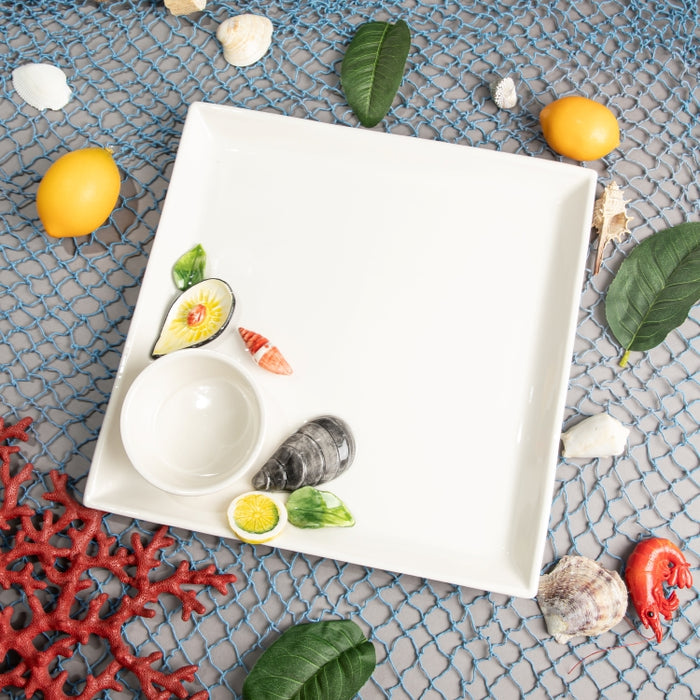 SEAFRUIT SQUARE DISH 32CMX32CM (202029184)