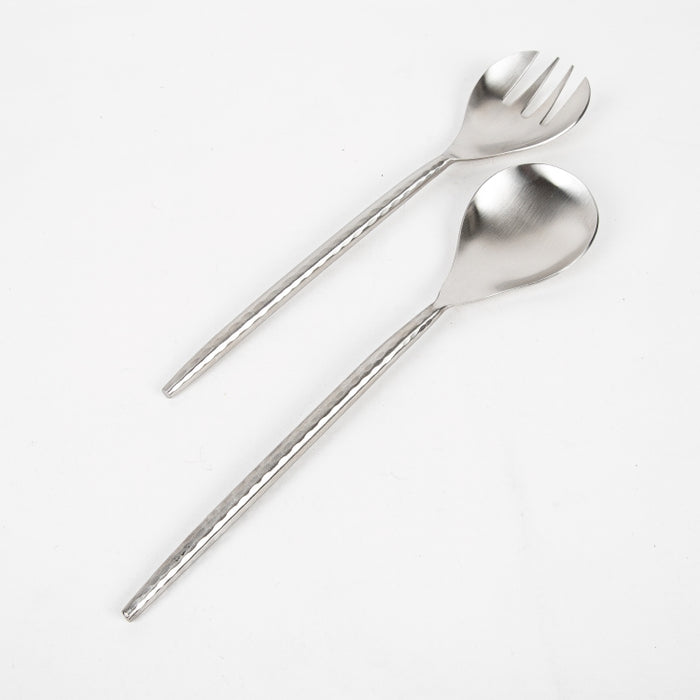 HAMMERED 2PC SALAD SERVER SILVER (202061237)