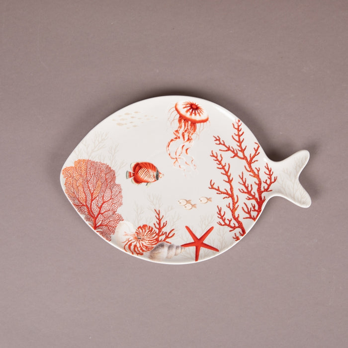 CORAL REEF PORCELAIN DISH 27X19CM (202073021)