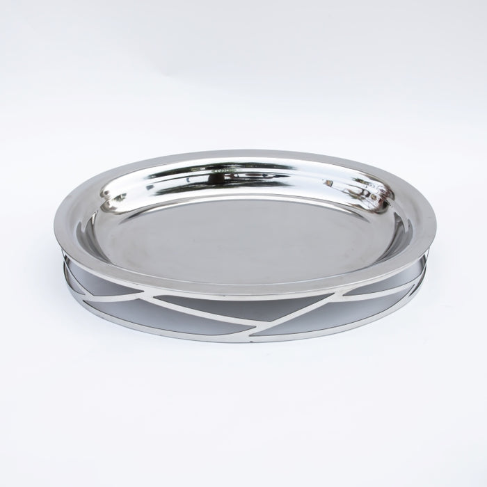 DAZHANG-STAINLESS STEEL TRAY OVAL SLV 46X32CM (202107522)