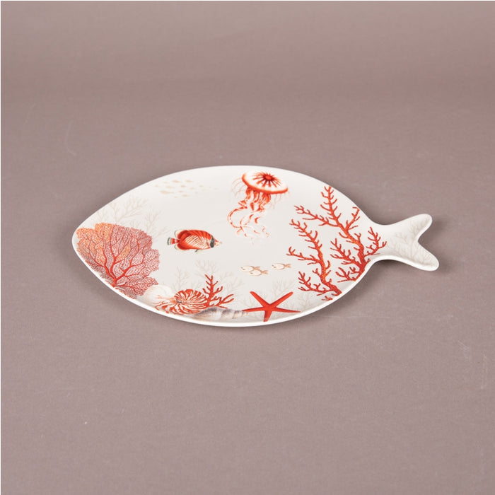 CORAL REEF PORCELAIN DISH 27X19CM (202073021)