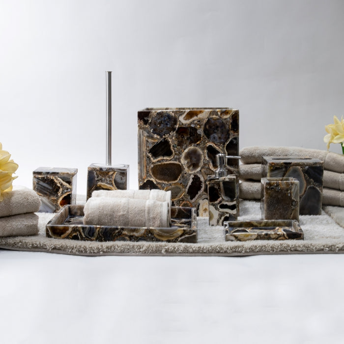 AS-8PCS BATHROOM SET GREY AGATE (264846584)