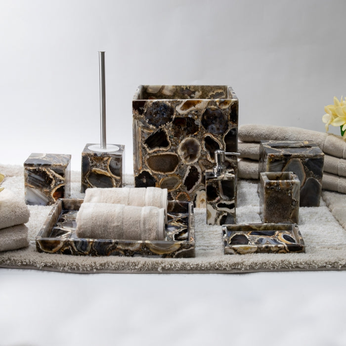 AS-8PCS BATHROOM SET GREY AGATE (264846584)