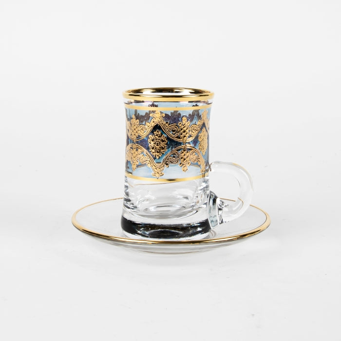 P220 TEACUP/SAUCER 6PCS BLUE/GOLD (202016411)