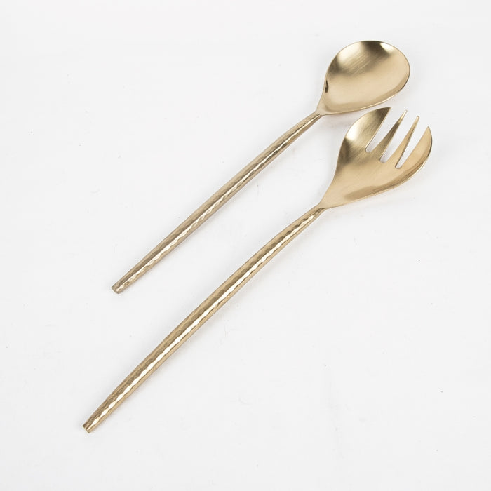HAMMERED 2PC SALAD SERVER GOLD (202061235)