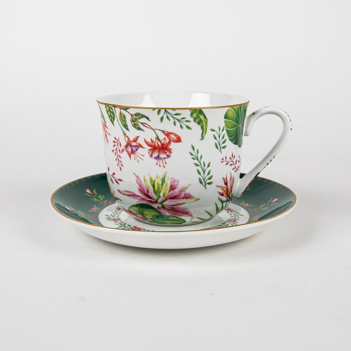 BOTANIC CHIC PORCELAIN BREAKFAST CUP&SAUCER 370ML (202073296)