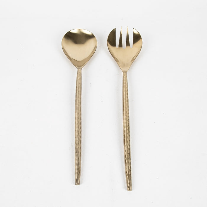 HAMMERED 2PC SALAD SERVER GOLD (202061235)