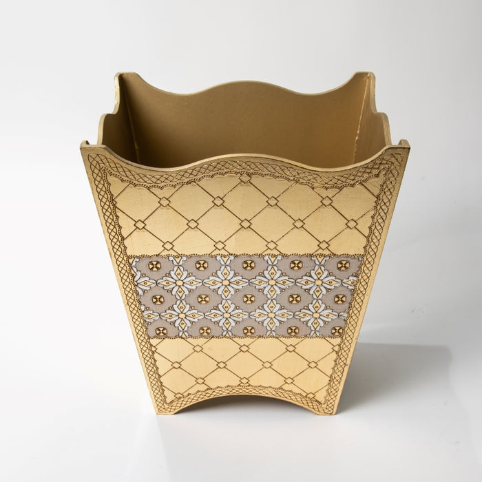 CALFUCCI WOODEN WASTE BASKET IVR/SL (202140039)