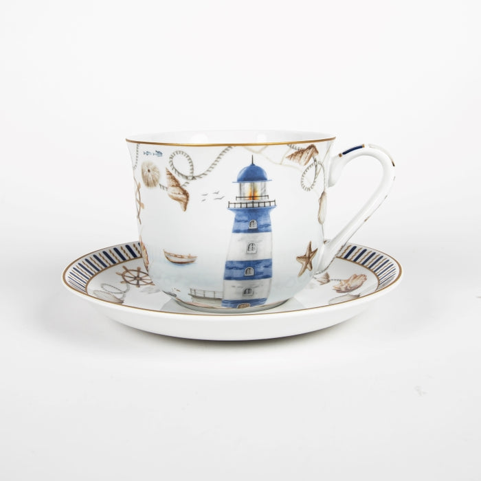 BLUE LTHOUSE BREAKFAST CUP&SAUCER 370ML (202073464)