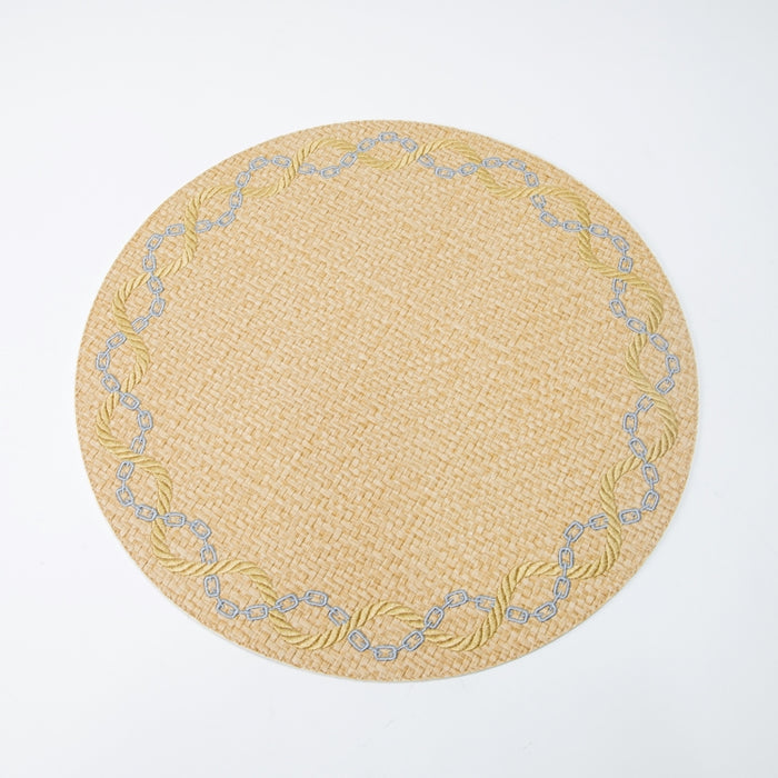 ROUND PLACEMAT W/EMBROIDERY RAFYA YELLOW (202055064)