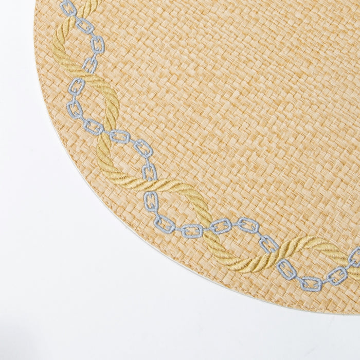 ROUND PLACEMAT W/EMBROIDERY RAFYA YELLOW (202055064)