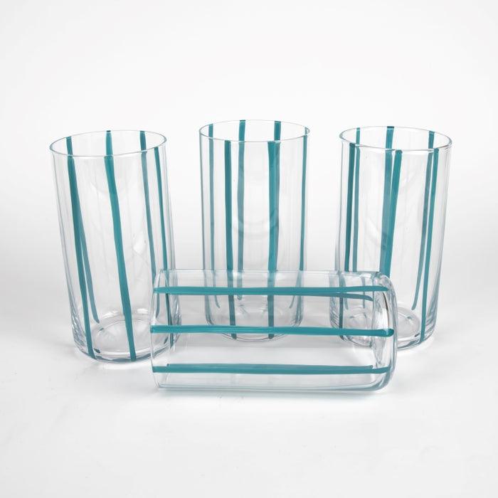 STRIPE 4PCS HIGHBALL TUMBLER (202016459)