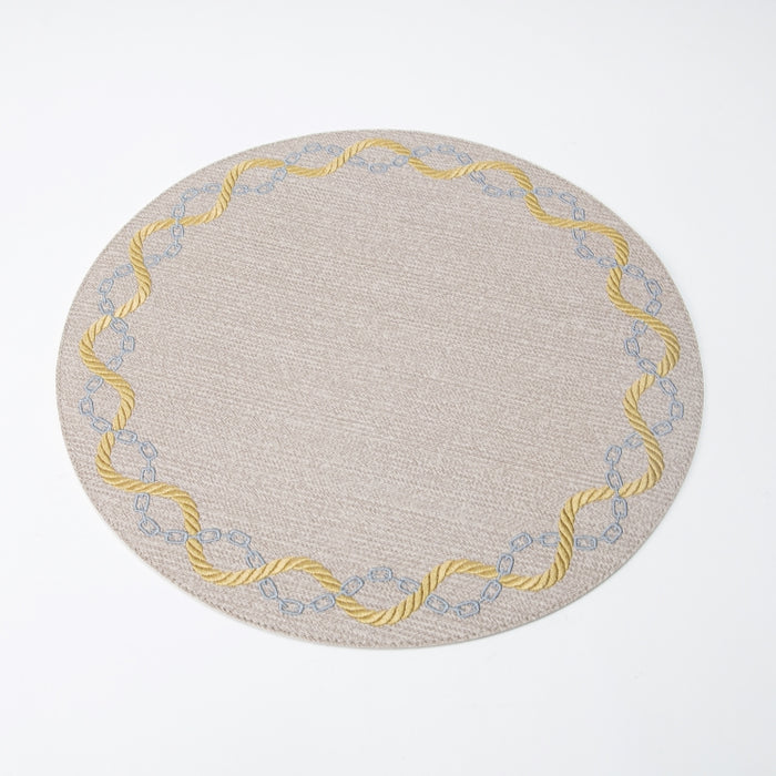 ROUND PLACEMAT W/EMBR BRAID LATE (202055049)