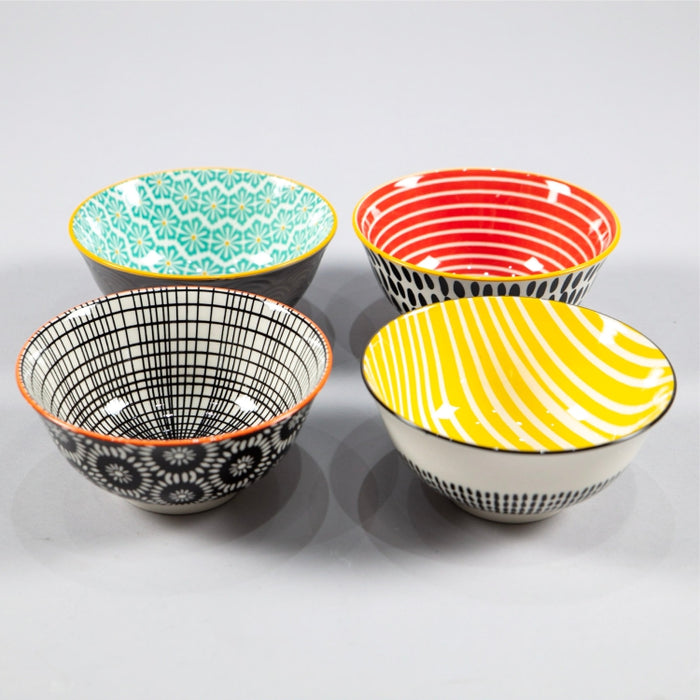 KITCHEN CRAFT 15CM BOWL SET OF 4 MONOCHROME (202044330)