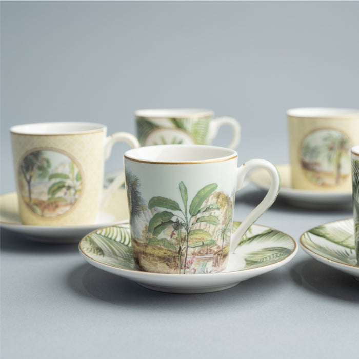 CEYLON SET OF 6 ESPRESSO CUP & SAUCER 100ML (202072300)