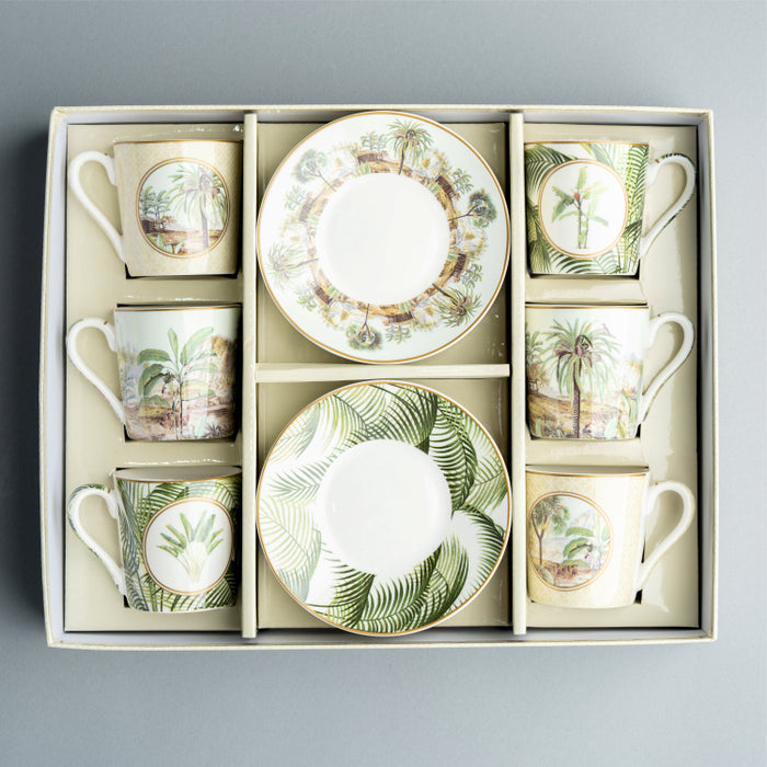 CEYLON SET OF 6 ESPRESSO CUP & SAUCER 100ML (202072300)