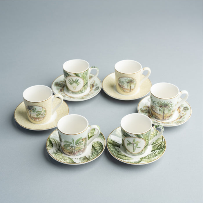 CEYLON SET OF 6 ESPRESSO CUP & SAUCER 100ML (202072300)