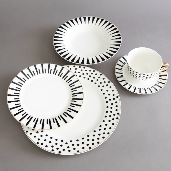 TOPSAN 20 PCS DINNER SET BLACK/WHITE (202028792)