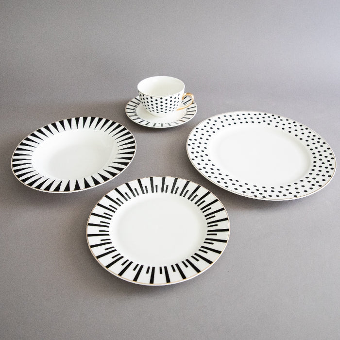 TOPSAN 20 PCS DINNER SET BLACK/WHITE (202028792)