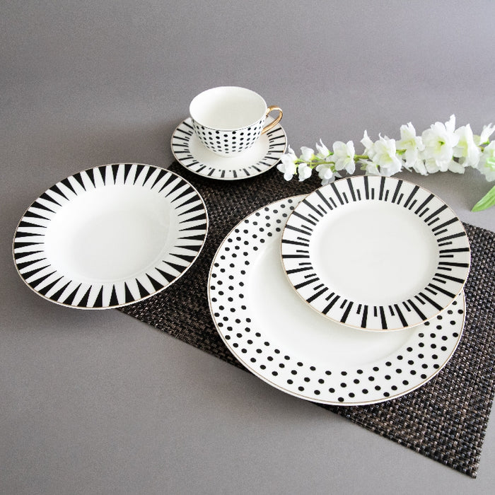 TOPSAN 20 PCS DINNER SET BLACK/WHITE (202028792)